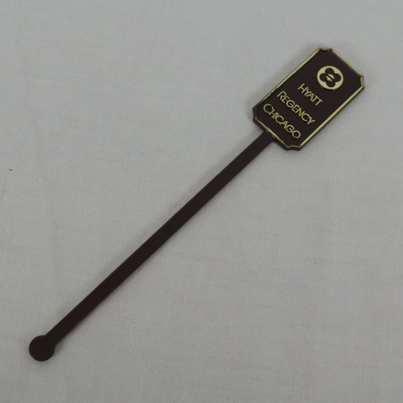 5 Hyatt Regency Chicago Swizzle Stick Drink Stirrer Spir-It USA Brown Plastic - Picture 11 of 12